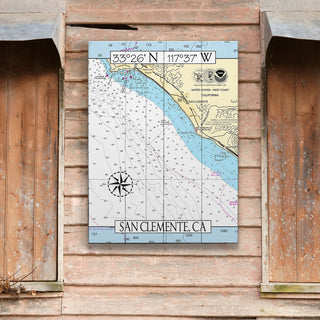 San Clemente, CA Area Chart - Wood & Metal Wall Art Joanne Murphy