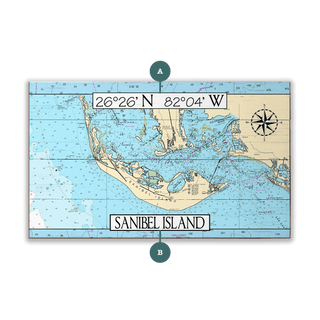 Sanibel Island, FL, Area Chart - Wood & Metal Wall Art Joanne Murphy