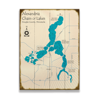 Alexandria Chain of Lakes, Minnesota - Wood & Metal Wall Art