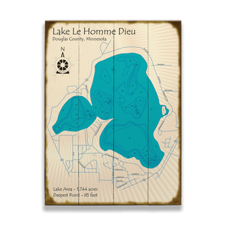 Lake Le Homme Dieu, Douglas County, Minnesota - Wood & Metal Wall Art