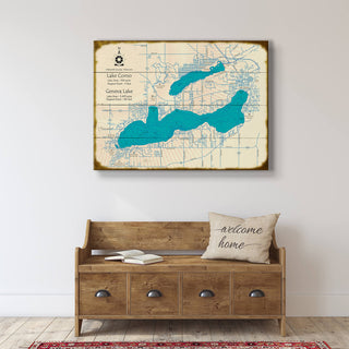 Lake Como and Lake Geneva, Wisconsin - Wood & Metal Wall Art by Lake Art