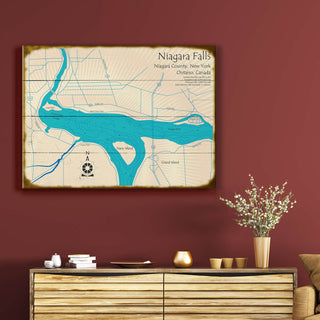 Niagara Falls Eastern Section NY - Wood & Metal Wall Art