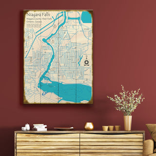 Niagara Falls (portrait orientation) NY - Wood & Metal Wall Art