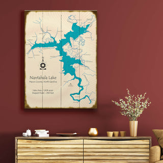 Nantahala Lake, North Carolina - Wood & Metal Wall Art by Lake Art