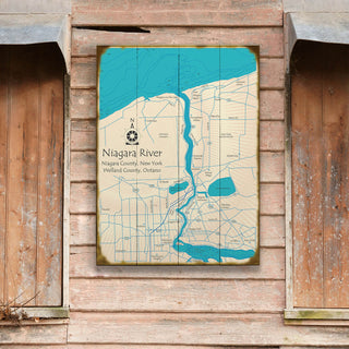 Niagara River Ontario to Falls - Wood & Metal Wall Art