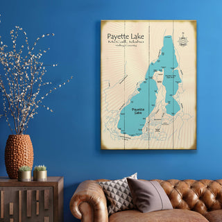 Payette Lake, Idaho - Wood & Metal Wall Art by Lake Art
