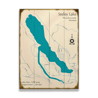 Seeley Lake, Missoula County, Montana - Wood & Metal Wall Art