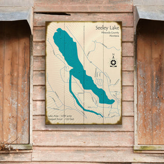 Seeley Lake, Missoula County, Montana - Wood & Metal Wall Art