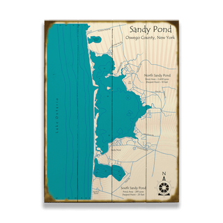 Sandy Pond, Oswego County, New York - Wood & Metal Wall Art