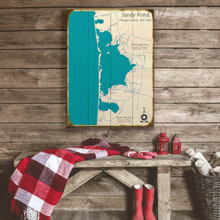Sandy Pond, Oswego County, New York - Wood & Metal Wall Art