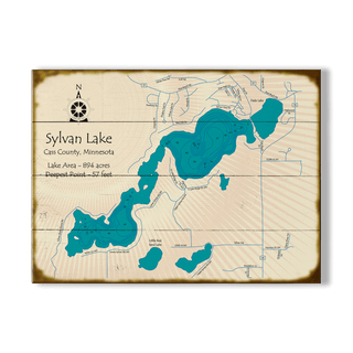 Sylvan Lake Cass County Minnesota - Wood & Metal Wall Art