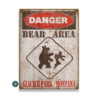 Bear Warning Sign - Wood & Metal Wall Art Meissenburg Designs