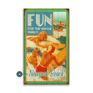 Beach Fun For the Whole Family - Wood & Metal Wall Art