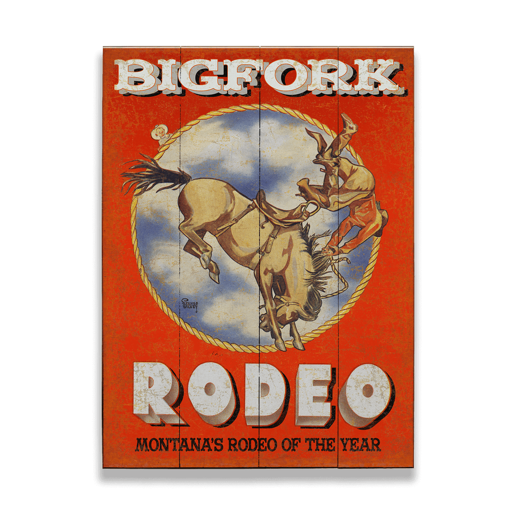 Celebration of the Cowboy: Bigfork Rodeo - Wood & Metal Wall Art – Old ...