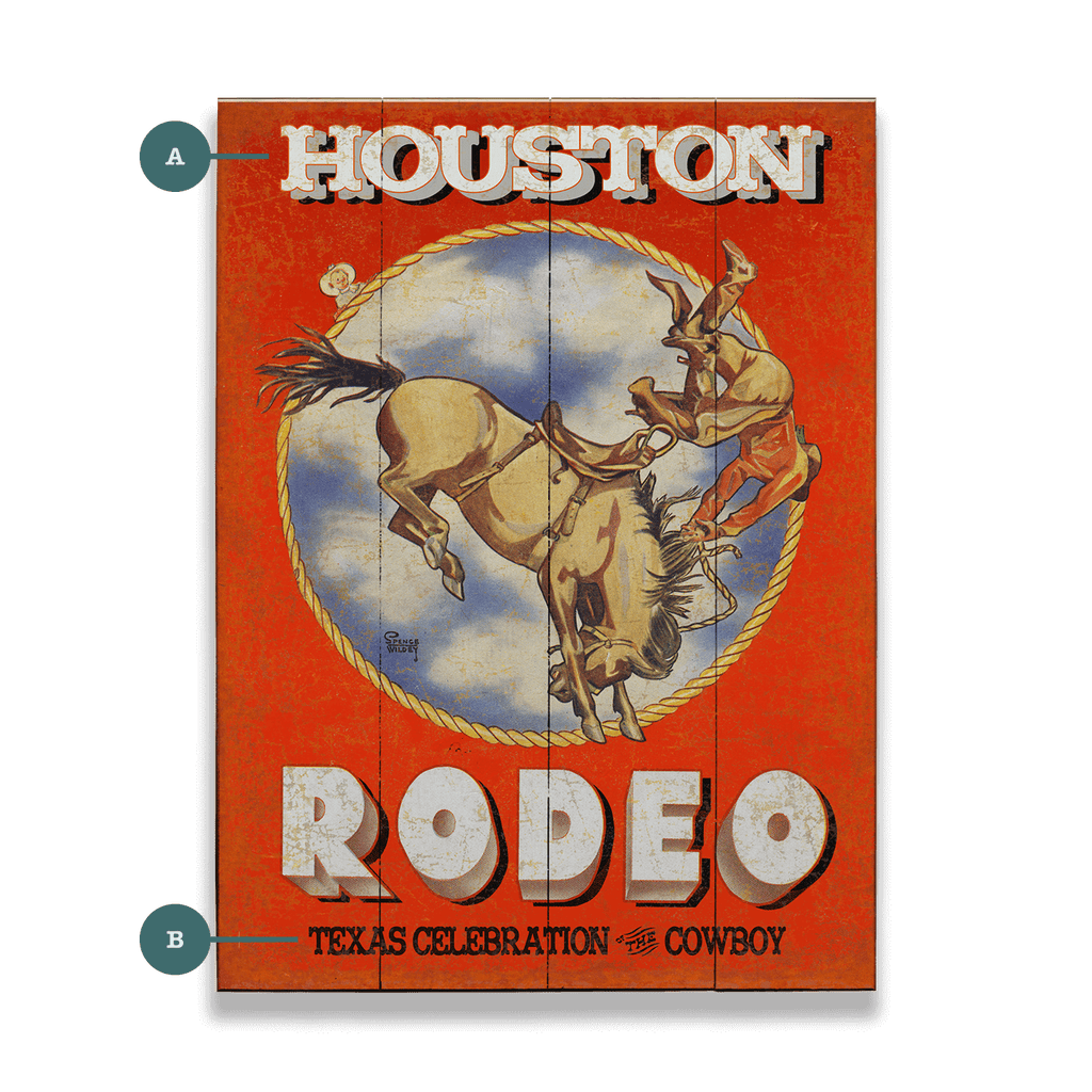 Wood Rodeo Sign Rodeo: Celebration of the Cowboy - Wood & Metal Wall Art – Old Wood Signs