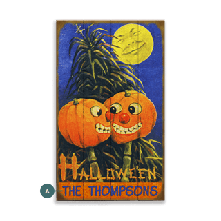 Two Pumpkins for Halloween - Wood & Metal Wall Art Meissenburg Designs