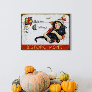 Halloween Greetings - Wood & Metal Wall Art