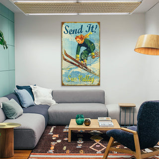 Send It Skier - Wood & Metal Wall Art