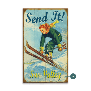 Send It Skier - Wood & Metal Wall Art