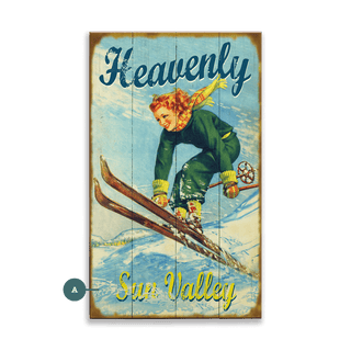 Heavenly Skier - Wood & Metal Wall Art
