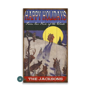 Happy Holidays From Our Neck Of the Woods - Wood & Metal Wall Art Meissenburg Designs