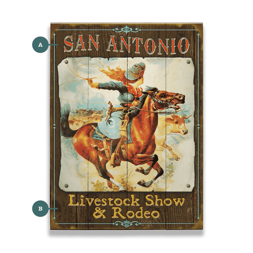 Roping Cowgirl - Wood & Metal Wall Art – Old Wood Signs