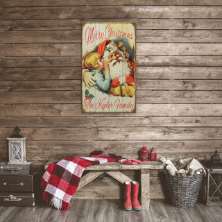 Santa and Whispering Child - Wood & Metal Wall Art Meissenburg Designs