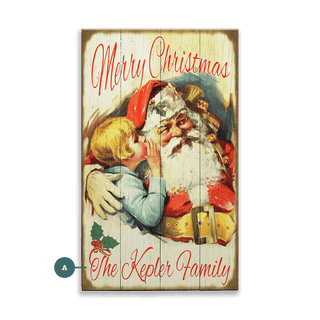 Santa and Whispering Child - Wood & Metal Wall Art Meissenburg Designs