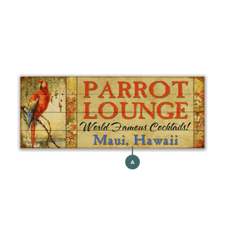 Parrot Lounge- Wood & Metal Wall Art