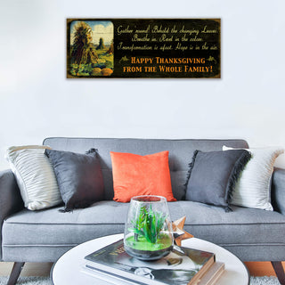 Gather 'Round, Happy Thanksgiving - Wood & Metal Wall Art Meissenburg Designs