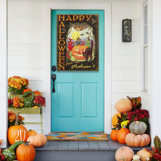 Happy Halloween, Witches and Black Cat - Wood & Metal Wall Art Meissenburg Designs