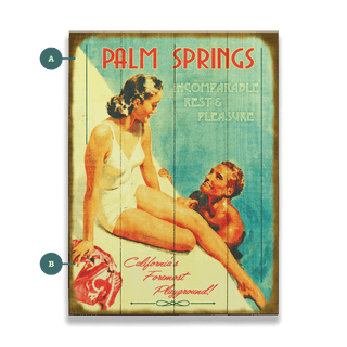 Palm Springs Rest and Pleasure - Wood & Metal Wall Art Meissenburg Designs