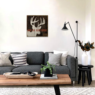 Hunt. Eat. Sleep. Repeat. - Wood & Metal Wall Art Meissenburg Designs