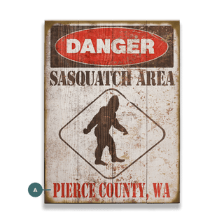 Sasquatch Warning Sign - Wood & Metal Wall Art Meissenburg Designs