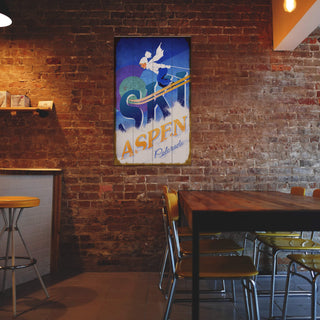 Powder and Flight Ski Jump - Wood & Metal Wall Art