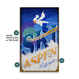 Powder and Flight Ski Jump - Wood & Metal Wall Art