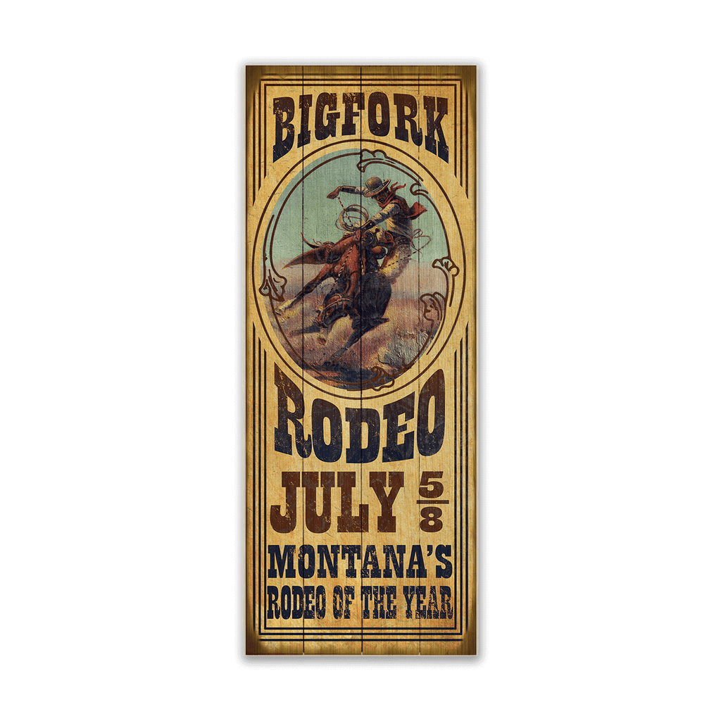 Rodeo Cameo: Bigfork Rodeo - Wood & Metal Wall Art – Old Wood Signs