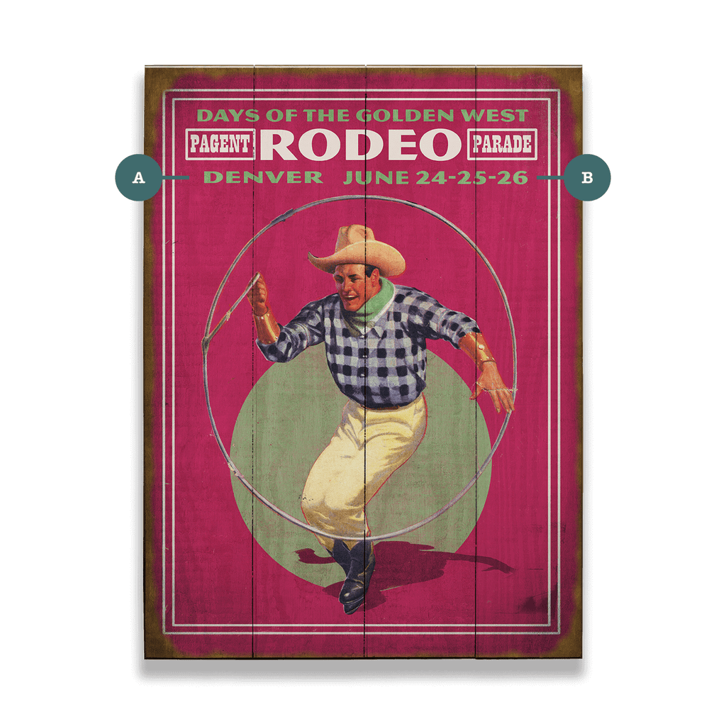Days of the Golden West Rodeo - Wood & Metal Wall Art – Old Wood Signs
