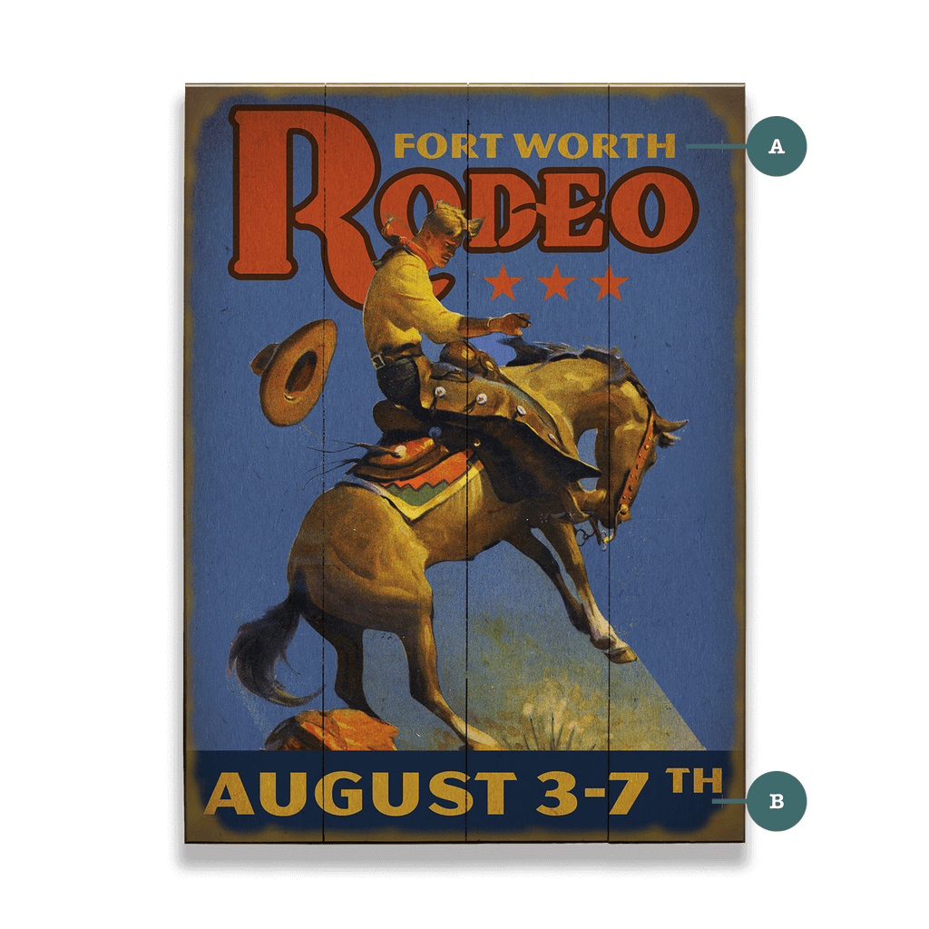 Bronco Rodeo - Wood & Metal Wall Art – Old Wood Signs