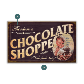 Chocolate Shoppe - Wood & Metal Wall Art