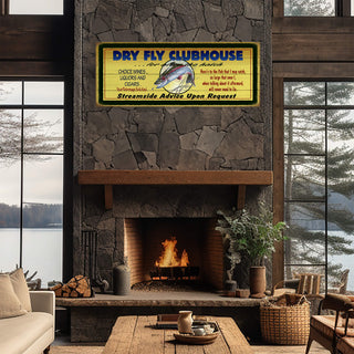 Dry Fly Fisherman's Clubhouse - Wood & Metal Wall Art Meissenburg Designs