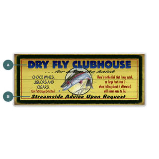 Dry Fly Fisherman's Clubhouse - Wood & Metal Wall Art Meissenburg Designs