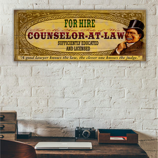 Legal Office - Counselor-at-Law: Male (Generic) - Wood & Metal Wall Art by Meissenburg Designs