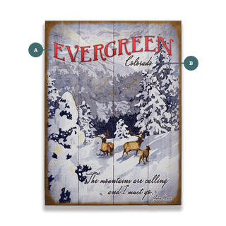 Winter Elk: The Mountains are Calling - Wood & Metal Wall Art Meissenburg Designs