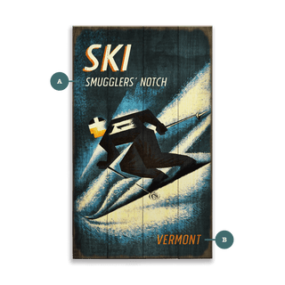 Retro Alpine Racer - Wood & Metal Wall Art