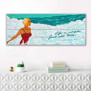 Life Is Simple Just Add Water Beach Sign- Wood & Metal Wall Art