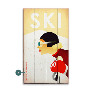 Female Skier Downhill Run - Wood & Metal Wall Art Wood by Meissenburg Designs