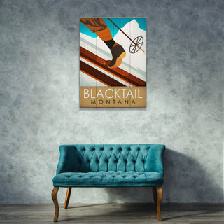 Skiing Uphill Both Ways - Wood & Metal Wall Art