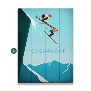 Skiing Off the Cliff - Wood & Metal Wall Art Wood by Meissenburg Designs