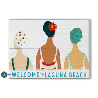 3 Swim Cap Ladies - Wood & Metal Wall Art
